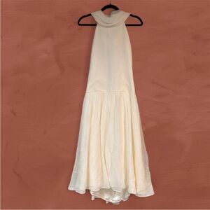 MIRROR PALAIS DOUBLE COWL LADY DRESS IN CREAM